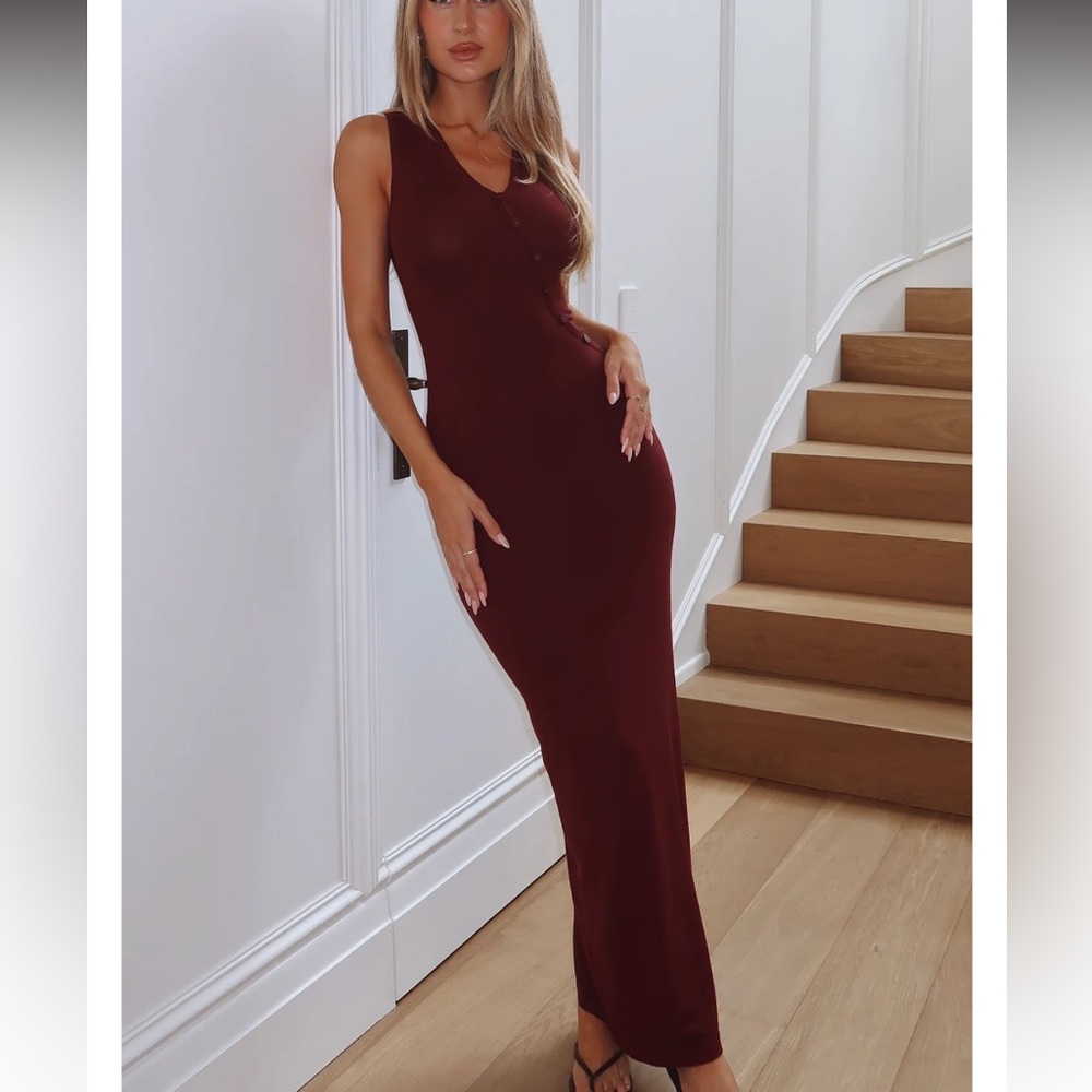 White Fox Boutique Burgundy Maxi Dress